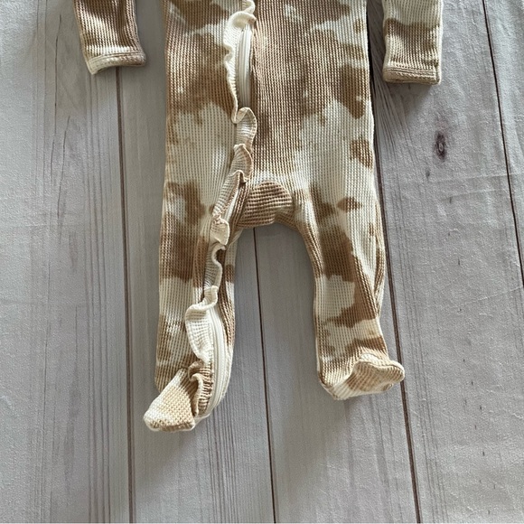 Spearmint Love Organic Waffle Knit Footie Pajama Baby Girl 6-9 Months One Piece - Picture 4 of 9